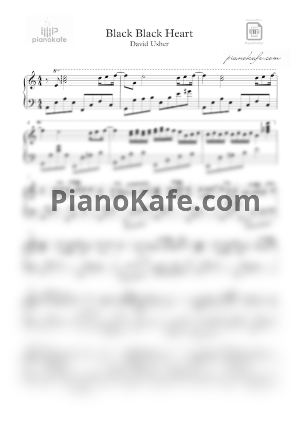 Ноты David Usher - Black black heart - PianoKafe.com