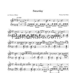 Ноты Twenty One Pilots - Saturday - предпросмотр