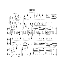 Ноты Карл Черни - Этюд №36 (Г. Гермер) - предпросмотр