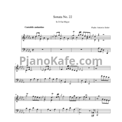 Ноты Antonio Soler - Sonata No. 22 In D flat Major - предпросмотр