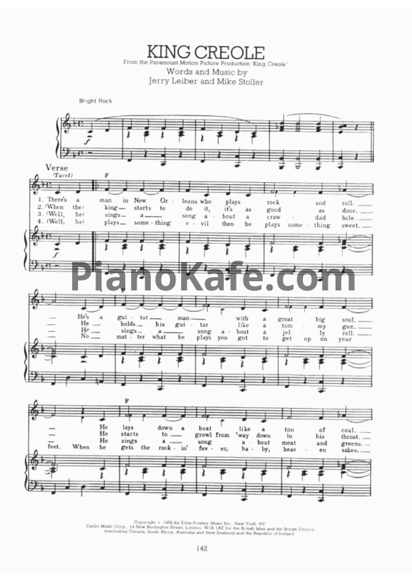Ноты Elvis Presley - Kentucky rain - PianoKafe.com