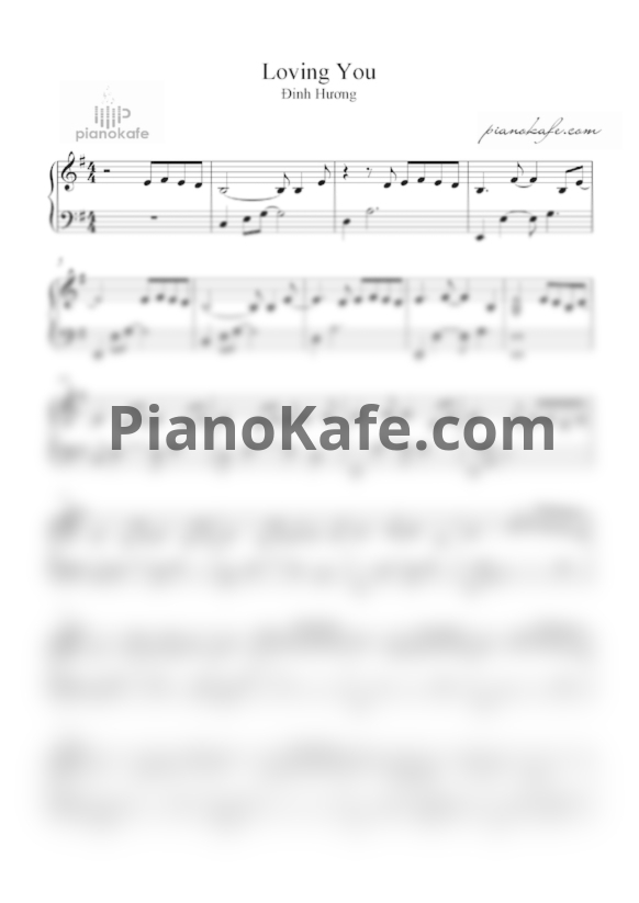 Ноты Dinh Huong - Loving you - PianoKafe.com