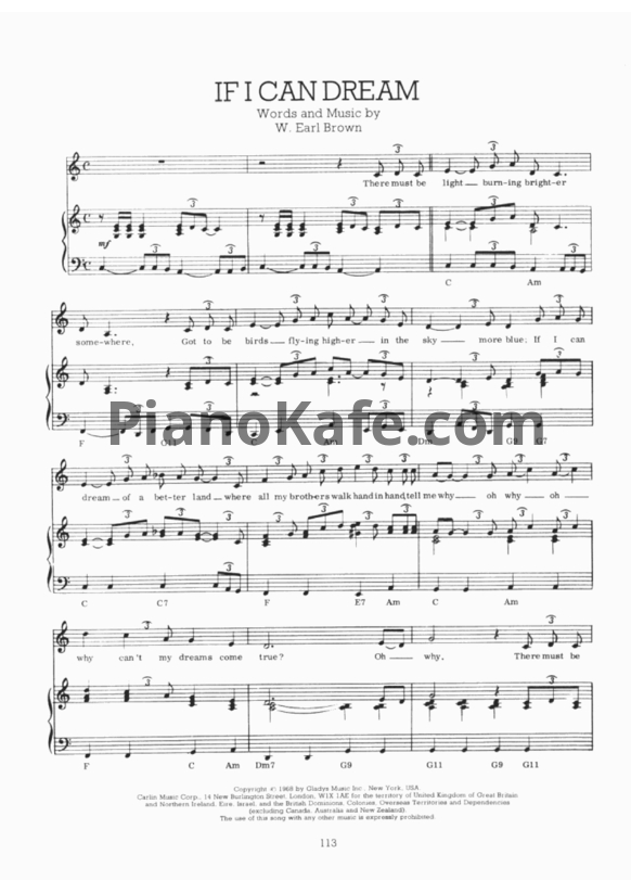 Ноты Elvis Presley - If I can dream (Версия 2) - PianoKafe.com