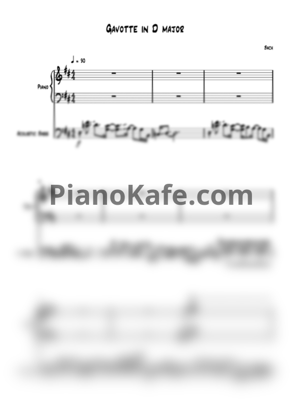 Ноты Jacques Loussier Trio - Bach: Gavotte in D major - PianoKafe.com