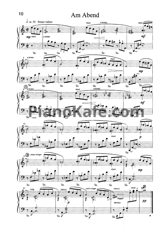 Ноты Манфред Шмитц - Am Abend - PianoKafe.com