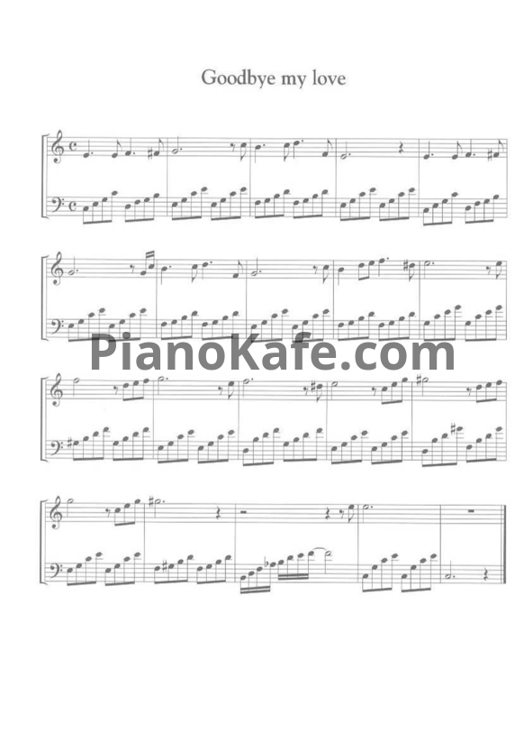 Ноты Ho Lee - Goodbye my love - PianoKafe.com
