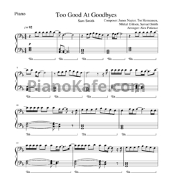 Ноты Sam Smith - Too good at goodbyes (Версия 2) - предпросмотр