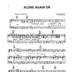 Ноты Love - Alone again or