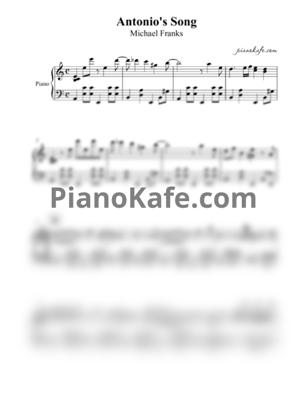 Ноты Michael Franks - Antonio's song - PianoKafe.com