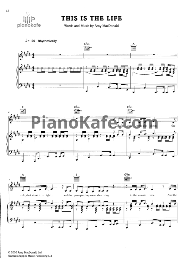 Ноты Amy Macdonald - This Is The Life - PianoKafe.com