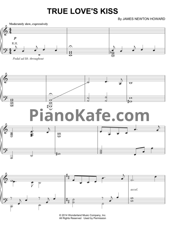 Ноты James Newton Howard - True love's kiss - PianoKafe.com