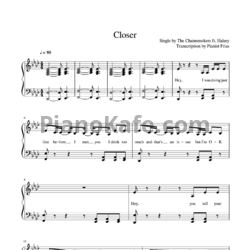 Ноты The Chainsmokers & Halsey - Closer - предпросмотр