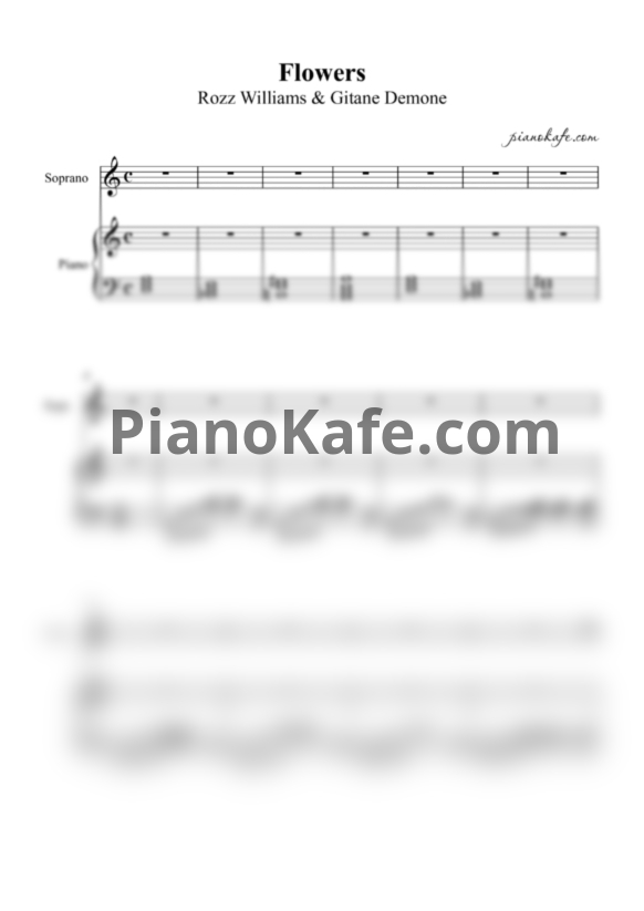 Ноты Rozz Williams and Gitane Demone - Flowers - PianoKafe.com