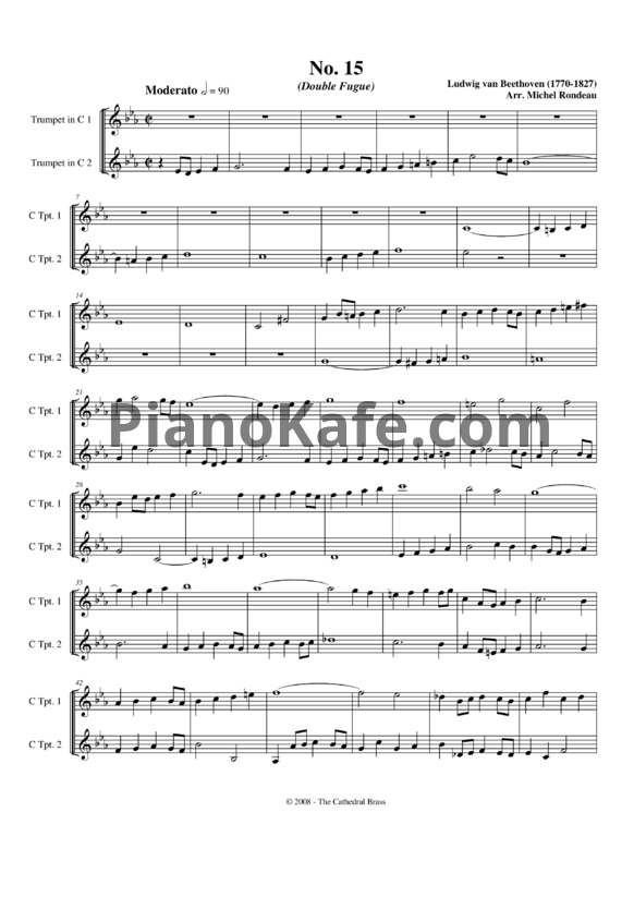 Ноты Л. В. Бетховен - Fifteen Fugues for Brass No.15 - PianoKafe.com