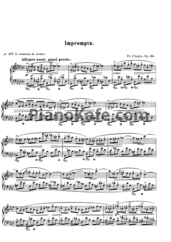 Ноты Фредерик Шопен - Экспромт ля-бемоль мажор (Op.29) - PianoKafe.com