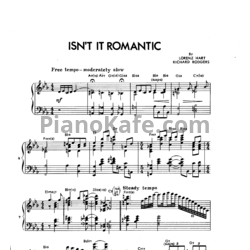 Ноты Richard Rodgers - Isn't it romantic (Piano solo) - предпросмотр