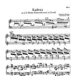 Ноты И. Брамс - Каденция для концерта И.С. Баха (BWV 1052) (WoO 11) - предпросмотр