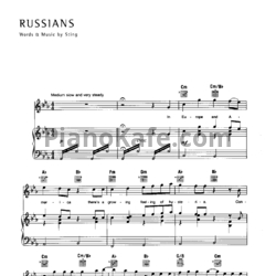 Ноты Sting - Russians - предпросмотр