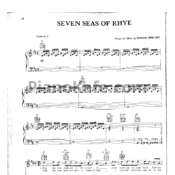 Ноты Queen - Seven seas of rhye - предпросмотр