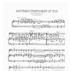 Ноты Elvis Presley - Anything that's part of you - предпросмотр