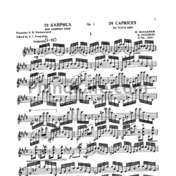 Ноты Никколо Паганини - Каприс №1 для скрипки соло (Op. 1) - предпросмотр