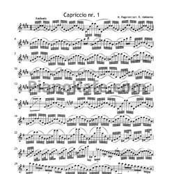 Ноты Никколо Паганини - 24 каприса в транскрипции для саксофона соло - предпросмотр