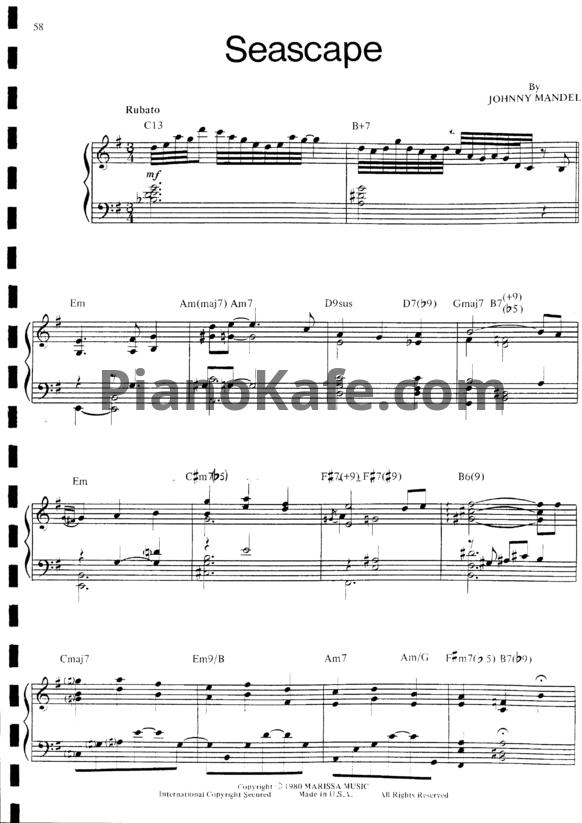 Ноты Bill Evans - Seascape - PianoKafe.com