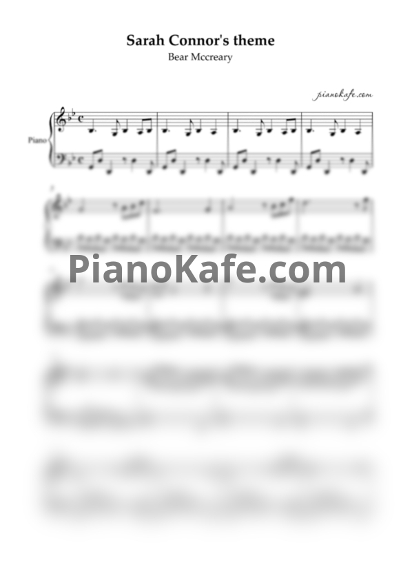 Ноты Bear Mccreary - Sarah Connor's theme - PianoKafe.com