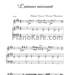 Ноты Mylene Farmer - L'amour naissant - предпросмотр