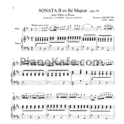 Ноты Франсуа Девьен - Соната №2 для флейты и фортепиано (Op. 58) - предпросмотр