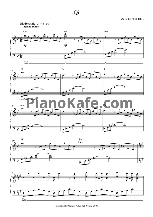 Ноты Phildel - Qi - PianoKafe.com