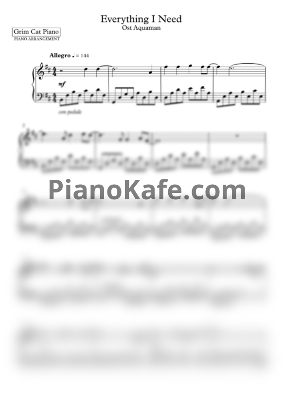Ноты Skylar Grey - Everything I need (Версия 2) - PianoKafe.com
