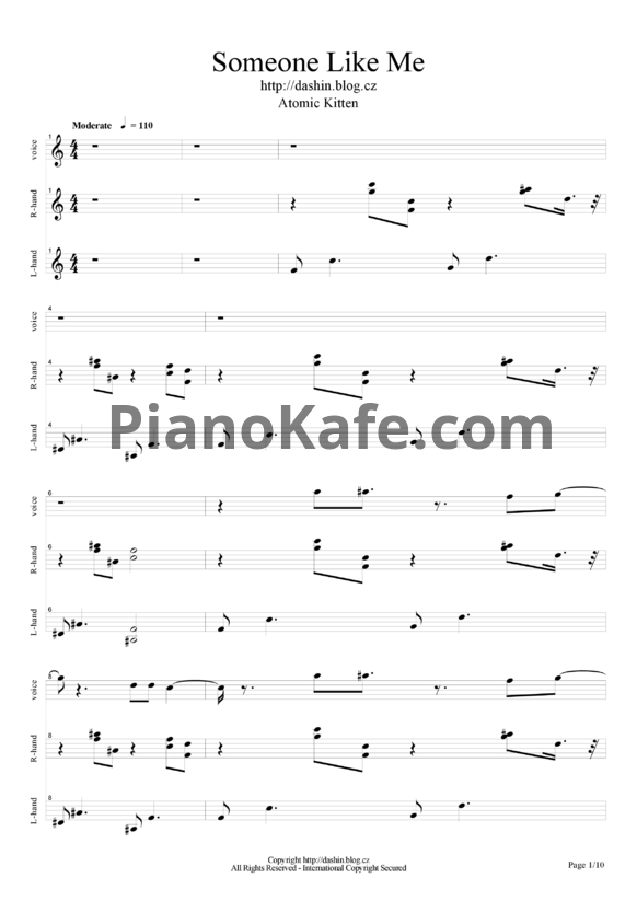 Ноты Atomic Kitten - Someone like me - PianoKafe.com