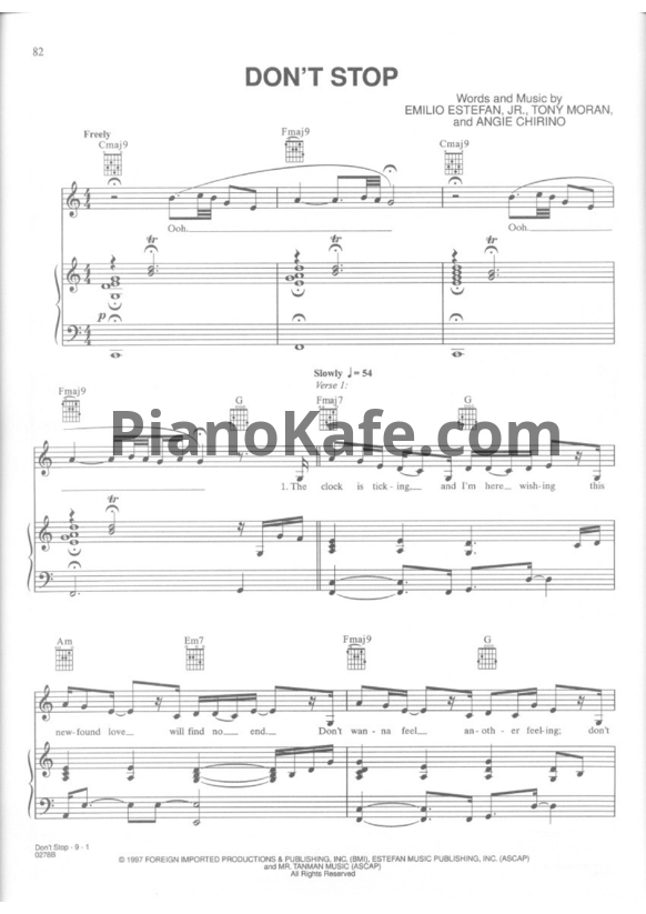 Ноты Gloria Estefan - Don't stop - PianoKafe.com