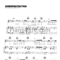 Ноты Britney Spears - Overprotected - предпросмотр