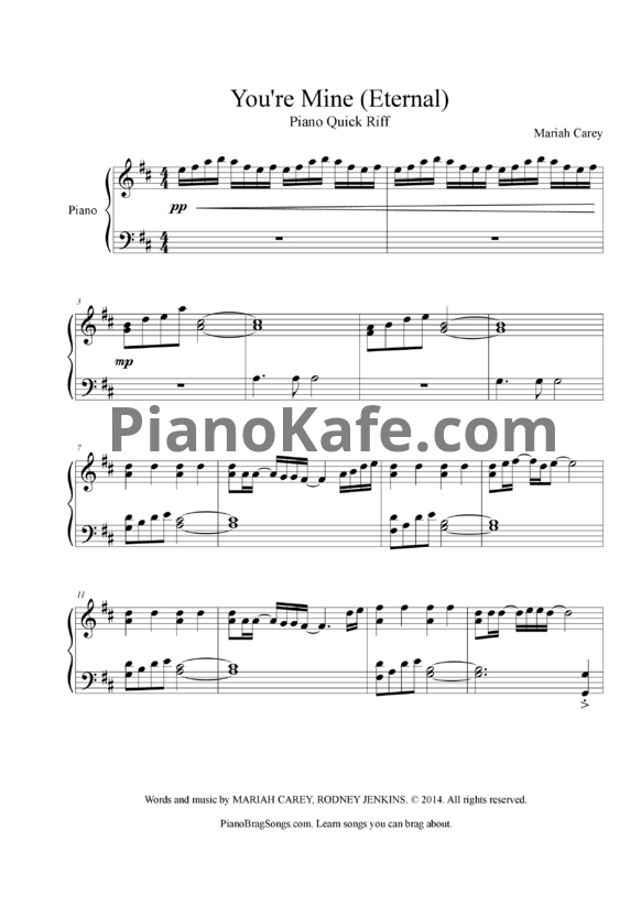 Ноты Mariah Carey - You're Mine (Eternal) - PianoKafe.com