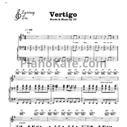 Ноты U2 - Vertigo - предпросмотр