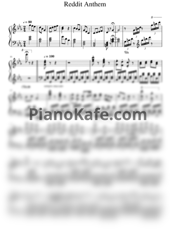Ноты Jun Ishikawa - Reddit anthem - PianoKafe.com