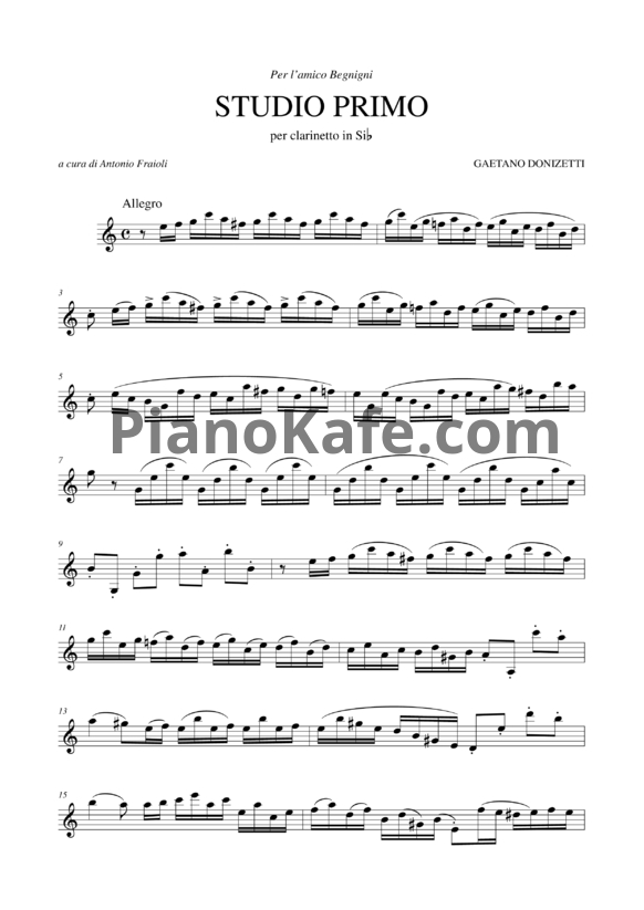 Ноты Gaetano Donizetti - Studio primo - PianoKafe.com