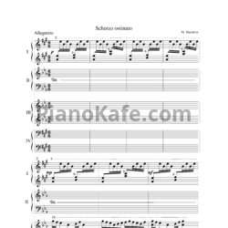 Ноты М. Бурштин - Scherzo Ostinato (для 4 фортепиано) - предпросмотр