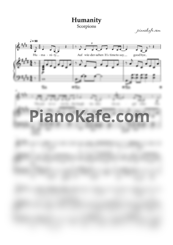 Ноты Scorpions - Humanity - PianoKafe.com