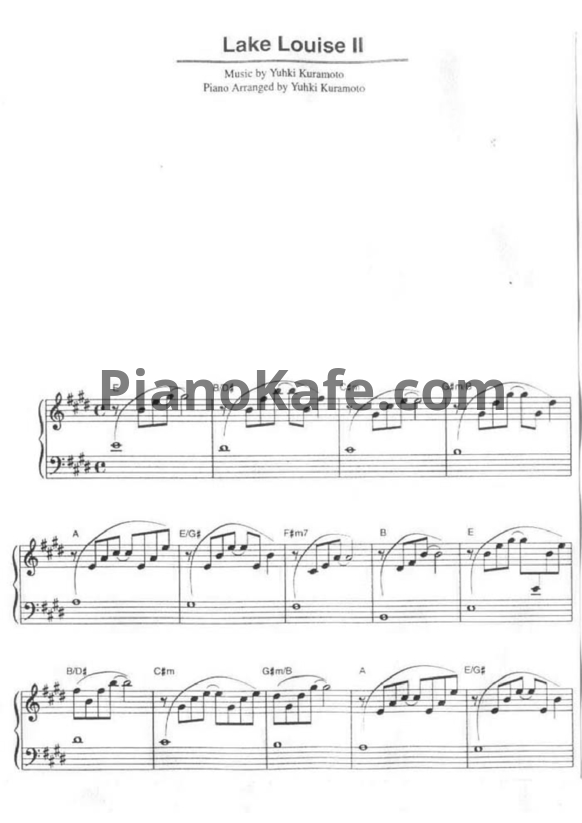 Ноты Yuhki Kuramoto - Lake Louise 2 - PianoKafe.com