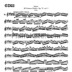 Ноты Эрнест Кёлер - 30 виртуозных этюдов для флейты (Op. 75, Vol. 2) - предпросмотр