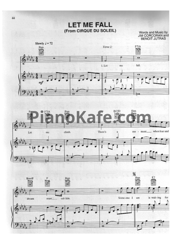 Ноты Josh Groban - Let me fall - PianoKafe.com