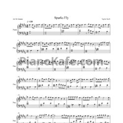 Ноты Taylor Swift - Sparks fly - предпросмотр