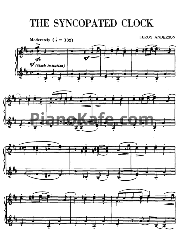 Ноты Leroy Anderson - The syncopated clock - PianoKafe.com