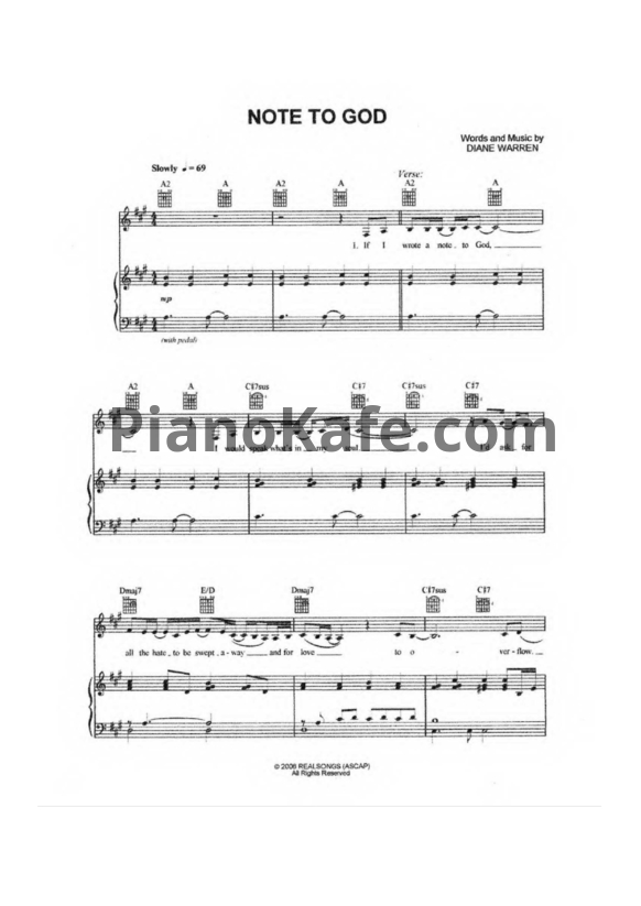 Ноты Charice - Note to god - PianoKafe.com