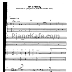 Ноты Ozzy Osbourne - Mr. Crowley (Guitar Tabs & Voice) - предпросмотр