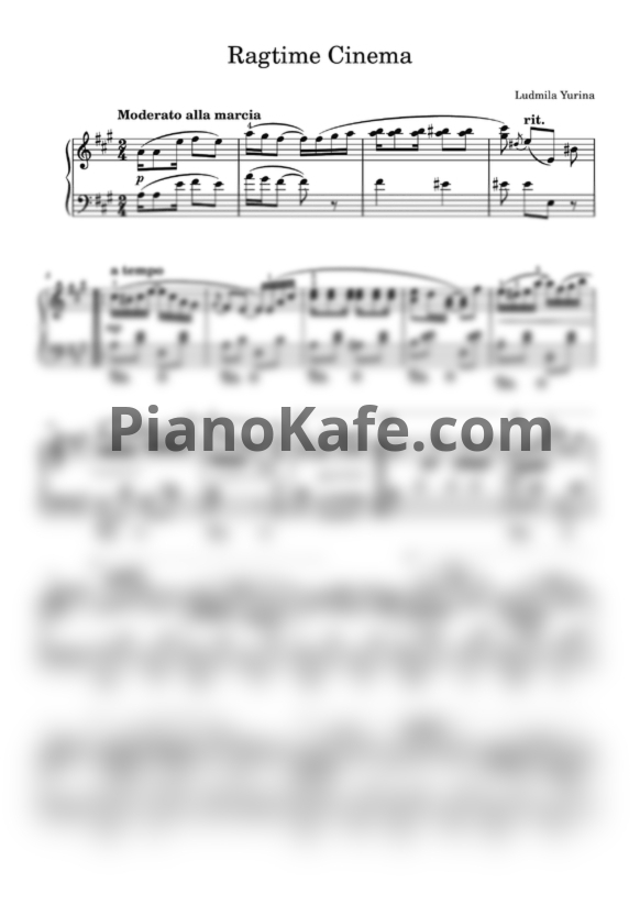Ноты Людмила Юрина - Ragtime Сinema - PianoKafe.com