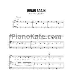Ноты Taylor Swift - Begin again (Версия 2) - предпросмотр